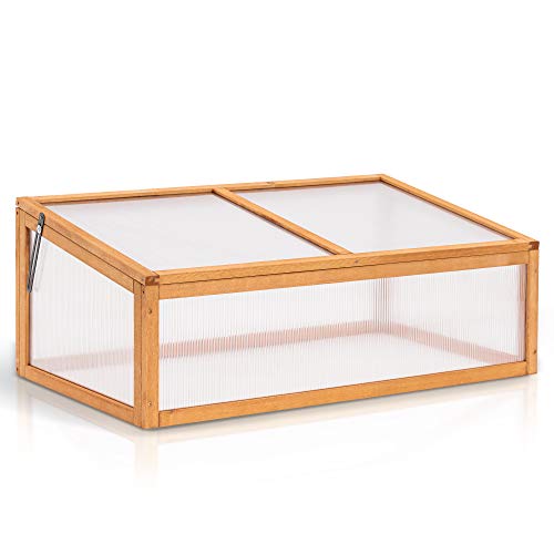 MCombo Wooden Garden Portable Greenhouse Cold Frame Raised Plants Bed Protection 0690