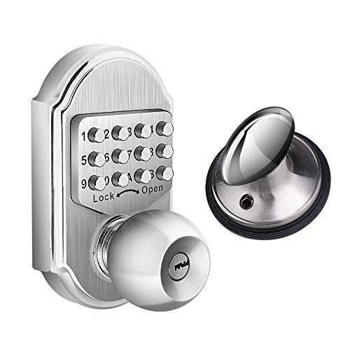 Elemake Keyless Entry Door Lock Deadbolt Keypad Mechanical Stainless Steel (Pass Code + Key, Higher Security)