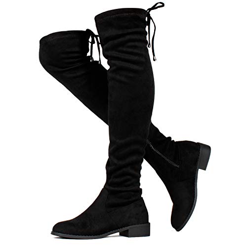 RF ROOM OF FASHION Tokyo-25 Women's Stretchy Over The Knee Riding Boots Black SU Size.10