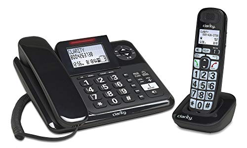Clarity 53727 DECT 6.0 E814CC Amplified 40dB Cord/Cordless Combo Unit Phone, Black (53727.1)