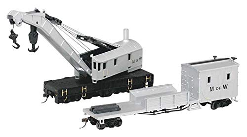 Bachmann Trains - 250-Ton Steam Crane & Boom Tender - MAINTENANCE OF WAY -HO Scale