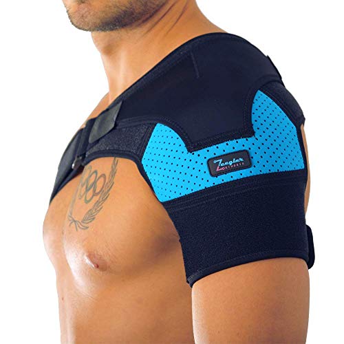 Shoulder Brace for Men and Women by Zeegler Orthosis - Therapeutic Compression for Shoulder Instability, Pain and for injuries as Torn Rotator Cuff, Dislocated AC Joint M - XL (Left/Right)