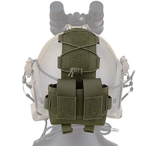 KRYDEX Tactical Helmet Pouch MK2 Battery Box Counterweight Pouch Remote Battery Helmet Accessory Storage Bag with Hook and Loop for Tactical Helmet (RG)
