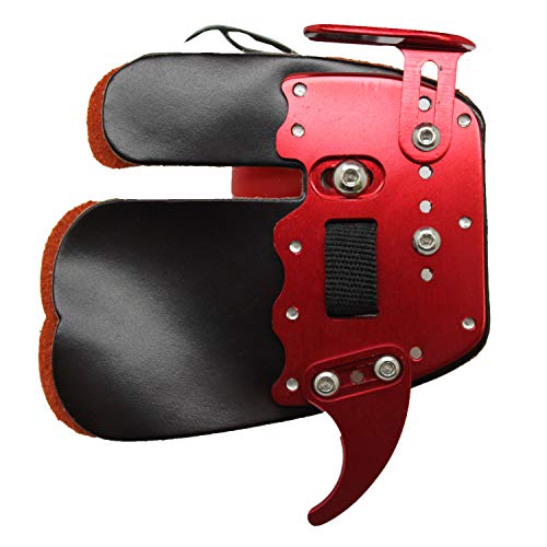 SAS Elite Aluminum Suede and Leather Finger Tab (Red, Small)