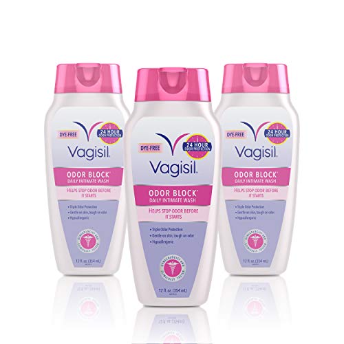 Vagisil Odor Block Daily Intimate Feminine Wash for Women, Gynecologist Tested, Hypoallergenic, 12 Ounce- Pack of 3