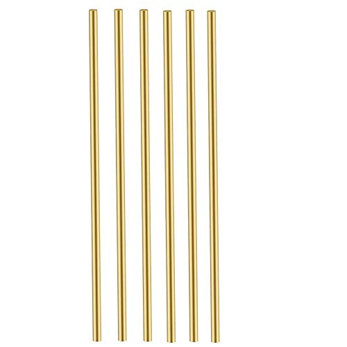 Comonc 6 Pcs 4mm Brass Rods 5/32 Brass Round Rod Brass Round Stock Brass Solid Round Rod Lathe Bar Stock 4mm/5/32 Inch in Diameter 12 Inch in Length,C27400