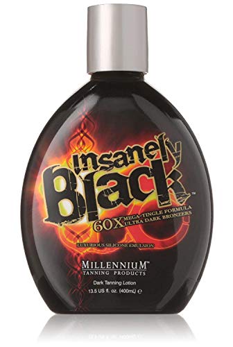 Millennium Tanning Products - Insanely Black Dark Tanning Lotion, 60x Mega-Tingle Formula Ultra Dark Bronzer - 13.5 Ounce
