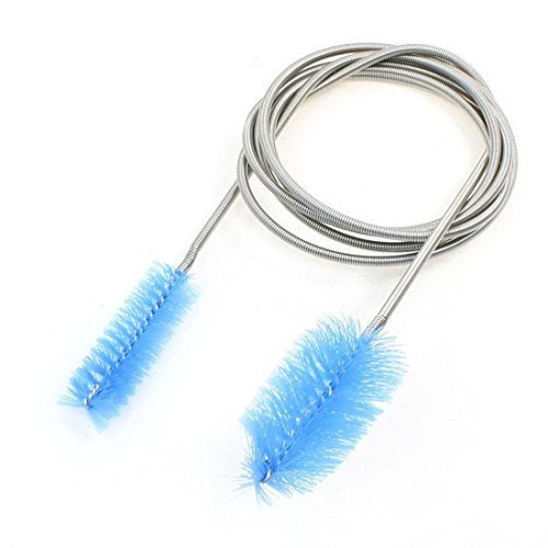 yueton Aquarium Water Filter Pipe Air Tube Hose Stainless Steel Cleaning Brush Flexible Double Ended Hose Brush(61inch)