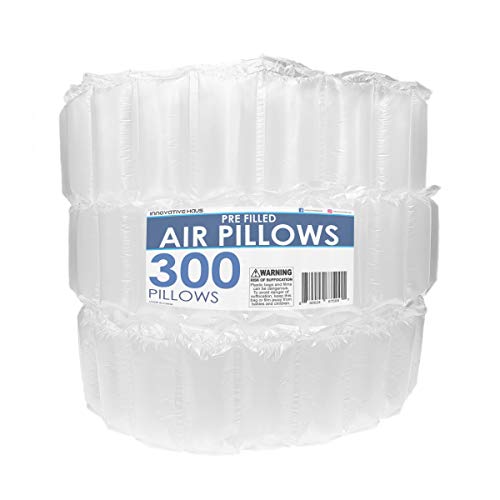 Innovative Haus 300 Count 4x8 Air Pillows for Filling Void in Package. Eco Friendly Cushioning Stuffer for Shipping and Packaging. Great Packing Supplies Alternative to Peanuts, Foam, and Paper.