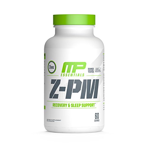 MusclePharm Essentials Z-PM Capsules, Natural Sleep-Support Supplement, Nighttime Muscle-Recovery and Sleep Aid, 60 Servings