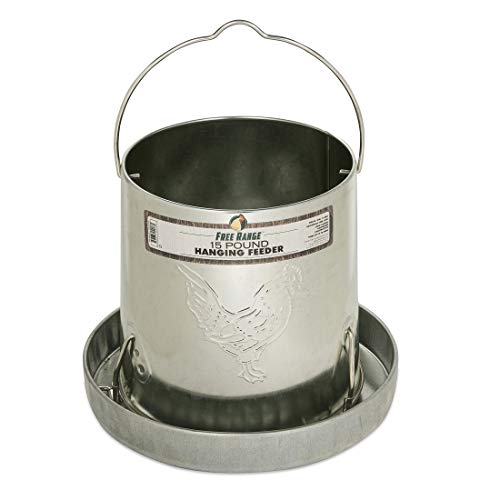 Harris Farms 1000293 Galvanized Hanging Poultry Feeder, 15 lbs, Metal