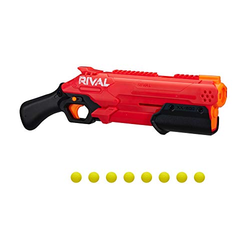 NERF Rival Takedown XX-800 Blaster -- Pump Action, Breech-Load, 8-Round Capacity, 90 FPS, 8 Official Rival Rounds -- Team Red