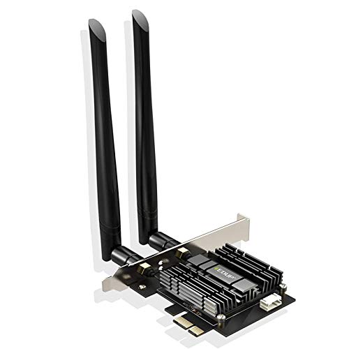 EDUP WiFi 6 Card AX 3000Mbps PCIe Network Card AX200 802.11AX 2.4Ghz/5.8Ghz with Bluetooth 5.0 & Heat Sink Wireless PCI Express Wi-Fi Adapters Dual Band Antenna for Windows 10 64-bit