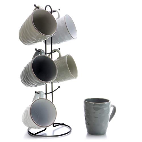 Elama Wave Series Mug Set, 12oz, Assorted Grey 2