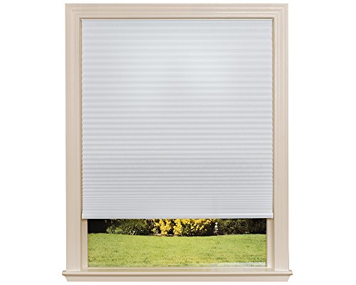 Easy Lift Trim-at-Home Cordless Cellular Light Filtering Fabric Shade White, 48 in x 64 in, (Fits windows 31'- 48')