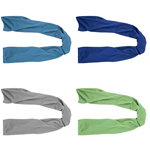 4 Packs Cooling Towel (40'x 12'), Ice Towel, Microfiber Towel, Soft Breathable Chilly Towel Stay Cool for Yoga, Sport, Gym, Workout, Camping, Fitness, Running, Workout & More Activities (4Pack)