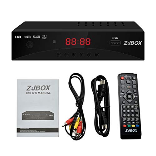 Digital TV Converter Box, ATSC Cabal Box - ZJBOX for Analog HDTV Live1080P with PVR Recording&Playback,HDMI Output,Timer Setting LED HDTV Set Top Box Digital Channel Free