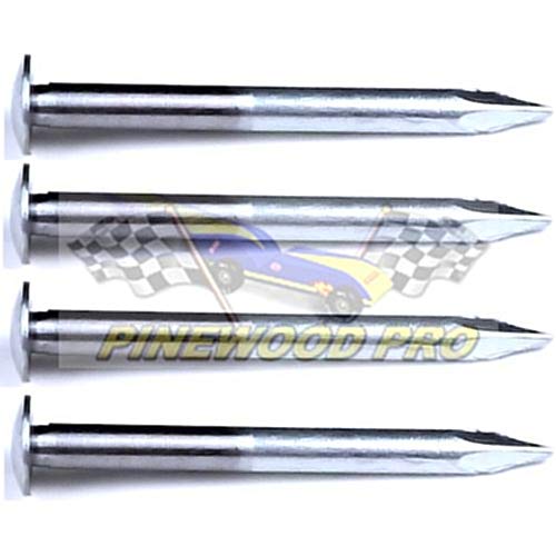 Pinewood Pro Pine Derby Polished Axles with Angled Head to Minimize Friction - Speed Axles (4 axles)