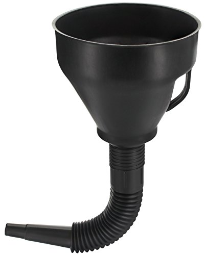 Wekster Wide Mouth Fuel Funnel with Handle - Large Plastic Automotive Funnels, Long Flexible Spout Extension, Removable Mesh Screen Filter for Water, Gasoline, Coolant, Transmission, Engine Oil