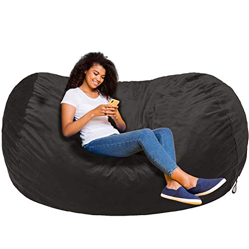 AmazonBasics Memory Foam Filled Bean Bag Chair with Microfiber Cover - 6', Gray