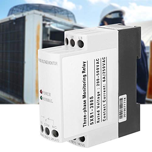 Power Supply Monitor Relay, 3 Phase Circuit Protection Voltage Monitoring Relay Phase Failure Sequence Protector for Motors Pumps
