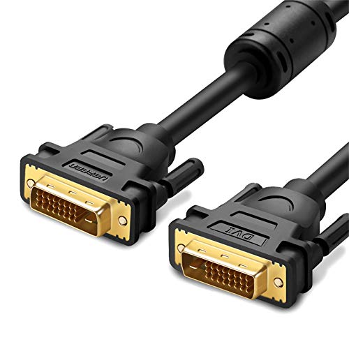 UGREEN DVI-D 24+1 Dual Link Male to Male Digital Video Cable Gold Plated with Ferrite Core Support 2560x1600 for Gaming, DVD, Laptop, HDTV and Projector (3FT)