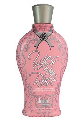 Devoted Creations Yes Way Rose, Champagne and Diamond Infused Matte Finish Tanning Lotion Bronzer 12.25 Oz