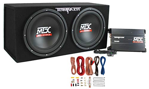 MTX TNP212D2 12' 1200W Dual Loaded Car Subwoofer Audio Sub+Box+Amplifier+Amp Kit