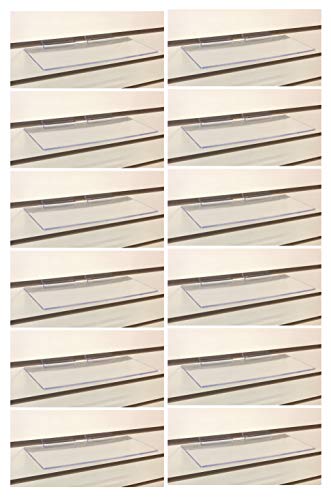 Clear Slatwall Shelves 4 Inch x 10 Inch Set of 12 Retail Display