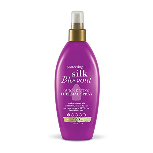 OGX Protecting + Silk Blowout Quick Drying Thermal Spray, 6 Ounce (64052)