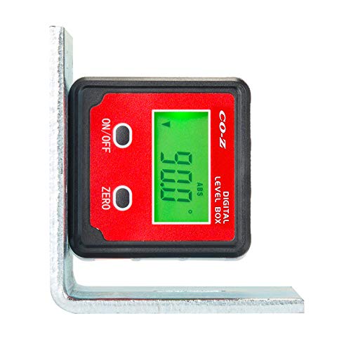 CO-Z Digital Level and Angle Finder, Angle Gauge and Protractor, Inclinometer, Box, Magnetic Base and Backlight, Easy Two-Button Operation for Bevel, Table Saw, Miter Saw Measurements and Leveling