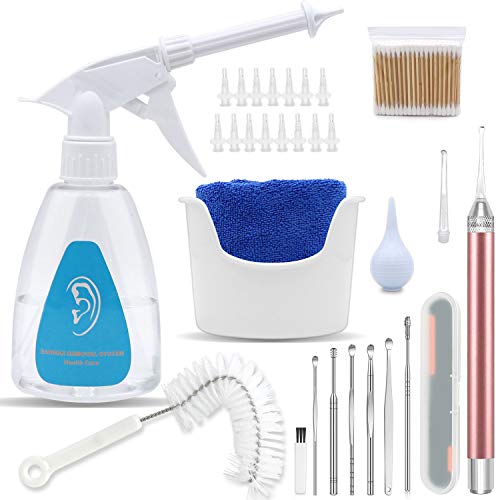 Earwax Removal Kit, Angela&Alex Ear Wax Cleaning Tool Including Ear Spray Bottle Bulb Syringe Ear Pick Kits for Cleaning and Flushing