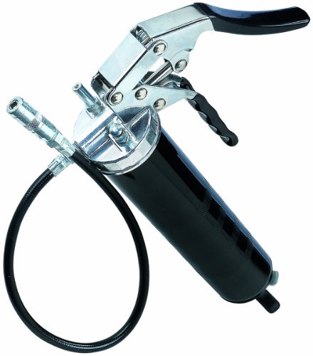Lumax LX-1152 Black Heavy Duty Deluxe Pistol Grease Gun with 18' Flex Hose, Handy 3-Way Loading - Fill with Standard Cartridge, Suction or Bulk Fill. Convenient One-Hand Operation for Easy Greasing.