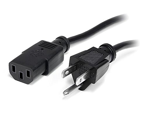 StarTech.com 10 ft Standard Computer Power Cord (NEMA 5-15P to IEC 320 C13) - 18 AWG Replacement AC Power Cable for PC or Monitor - 125V, 10A (PXT101_10)