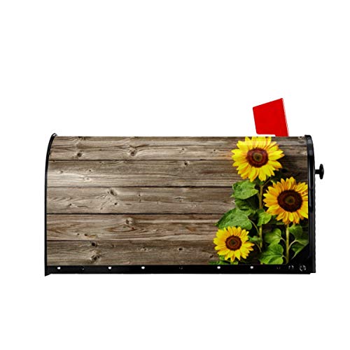 CZHEZEE Beautiful Sunflowers Mailbox Cover Mailbox Wraps Post Letter Box Cover Garden Decor Standard Size 18' X 21'