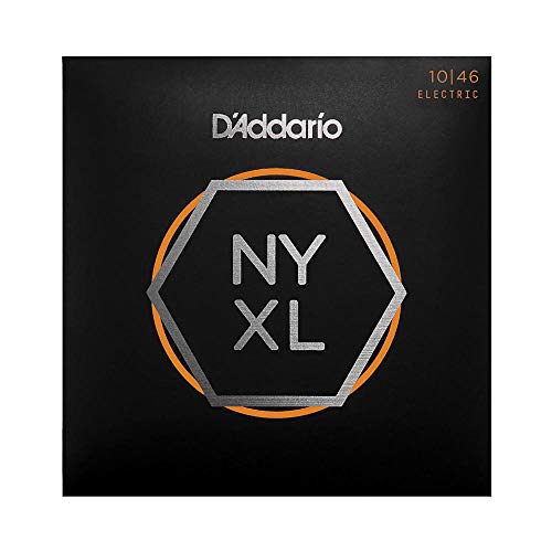 D’Addario NYXL1046 Nickel Plated Electric Guitar Strings, Regular Light,10-46 – High Carbon Steel Alloy for Unprecedented Strength – Ideal Combination of Playability and Electric Tone