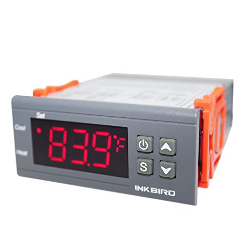 Inkbird All-Purpose Digital Temperature Controller Fahrenheit and Centigrade Thermostat with Sensor 2 Relays ITC-1000 for Refrigerator Fermenter