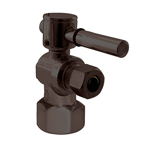 Westbrass 1/4-Turn Lever Handle Angle Stop, 1/2' IPS x 3/8' OD, Oil Rubbed Bronze, D103BL-12