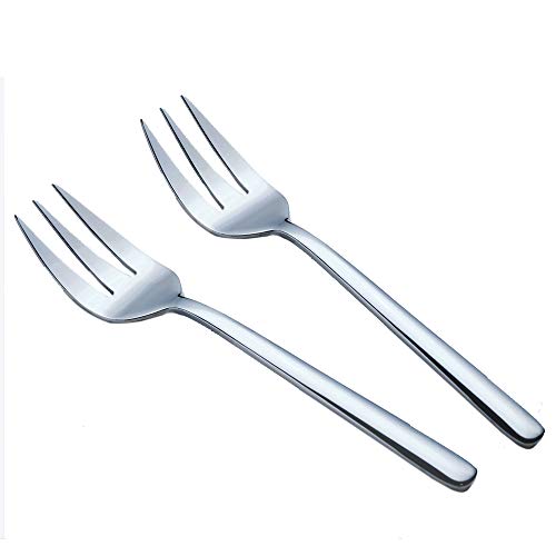 Enwinner Serving Platters Forks Stainless Steel Buffet 9 inch Utensils Cake Butter Pastry Servers (2 pcs serving forks)