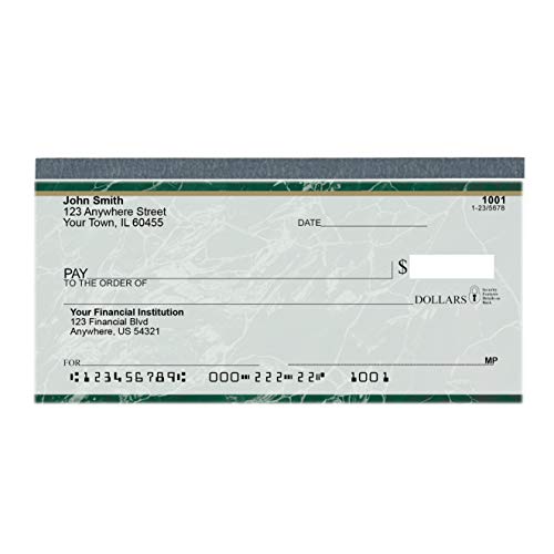 Value Price Green Marble Top Tear Personal Checks (1 Box of Singles, Qty. 125)