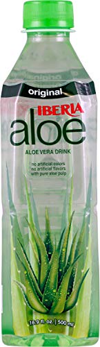 Iberia Aloe Vera Juice Drink , Original, 16.9 Fl Oz (Pack of 24) BPA Free Bottles with Pure Aloe Pulp, No Artificial Flavors Preservatives or Colors, Convenient Healthy Aloe Juice Drink