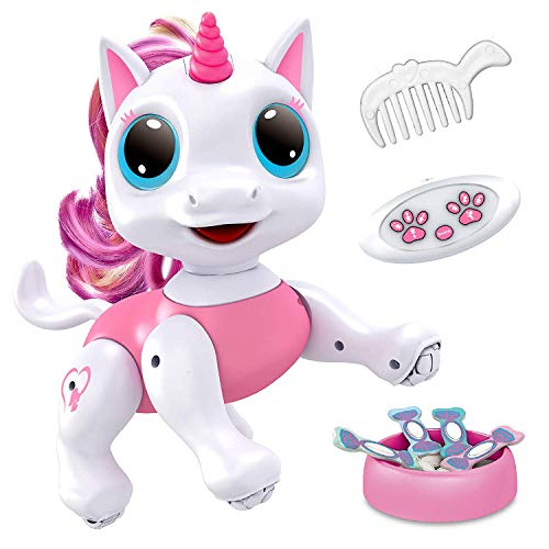 Power Your Fun Robo Pets Unicorn Toy - Remote Control Robot Pet Toy, Interactive Hand Motion Gestures, Walking, and Dancing Robot Unicorn Toy