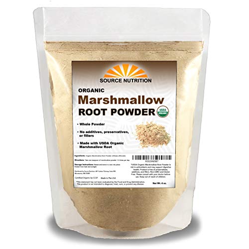 USDA Organic Marshmallow Root Powder, 4 oz, Pure Whole Powder, No Additives or Fillers, Supports Digestive Health - Althaea Officinalis
