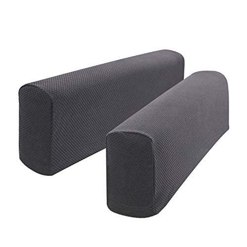 Hanhao Armrest Cover Ultra Thick and Soft Spandex Stretch Pixel Arm Cover for Recliners Sofas Chairs Loveseats Elastic Anti Slip Furniture Armrest Protector for Couch Set of 2 （Grey