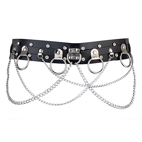 Wyenliz Women's Body Chain Belt Leather Gothic Punk Waist Belt Adjustable