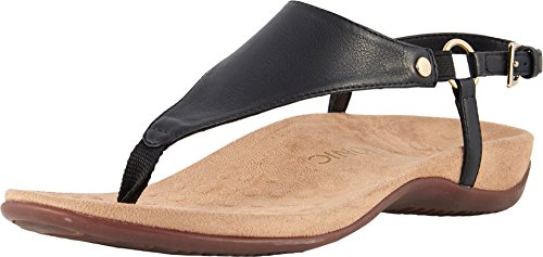 Vionic Women's Rest Kirra Backstrap Sandal - Ladies Sandals with Concealed Orthotic Arch Support Black 8 Medium US