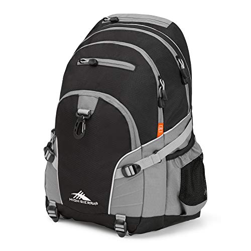 High Sierra Loop Backpack, Black/Charcoal, 19 x 13.5 x 8.5-Inch