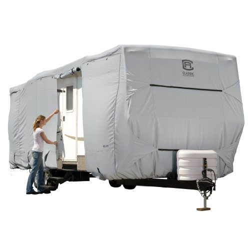 Classic Accessories - 80-137-171001-00 Over Drive PermaPRO Deluxe Travel Trailer Cover, Fits 24' - 27' RVs - Lightweight Ripstop and Water Repellent RV Cover (80-326-211001-RT)