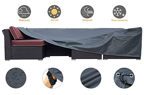 JCGARDEN Extra Large Outdoor Furniture Cover Waterproof Dust Proof Durable Patio Sectional Couch Cover Protective Loveseat Cover 110x84x28 Inch