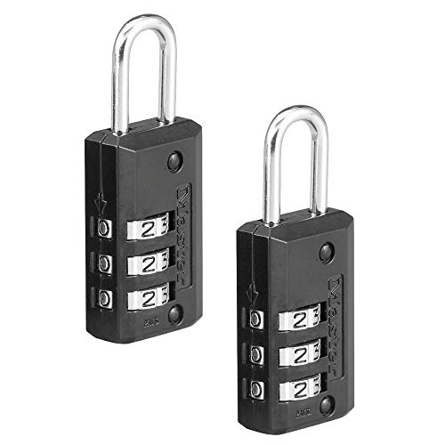 Master Lock 646T Set Your Own Combination Luggage Lock, 2 Pack, Black